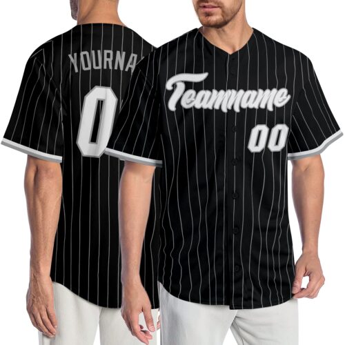 black_0663_14efaa94-dc4b-44db-bc3b-fdda0f736fd2 Custom Black Gray Pinstripe White-Gray Authentic Baseball Jersey