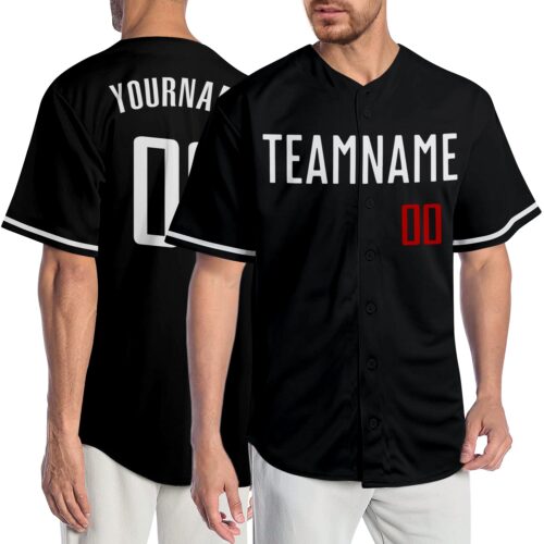 black_0676_2de89415-8e2b-46d0-8072-f651ebf5ca91 Custom Black White-Red Authentic Baseball Jersey