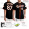 Custom Black White-Orange Authentic Baseball Jersey