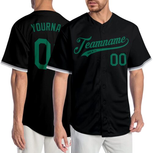 black_0688_6ee744ed-d18d-4396-84f6-aec06226a016 Custom Black Kelly Green Authentic Baseball Jersey