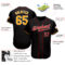 Custom Black Gold-Red Authentic Baseball Jersey