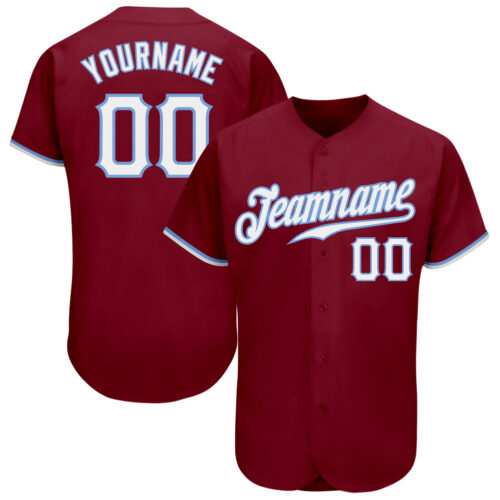 crimson_0046 Custom Crimson White-Light Blue Authentic Baseball Jersey