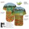 Custom Green Kelly Green-White 3D Pattern Design Flowers Authentic Baseball Jersey