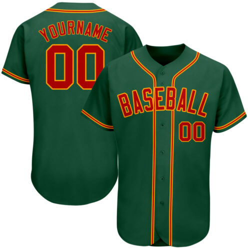 kelly_green_0020 Custom Kelly Green Red-Gold Authentic Baseball Jersey