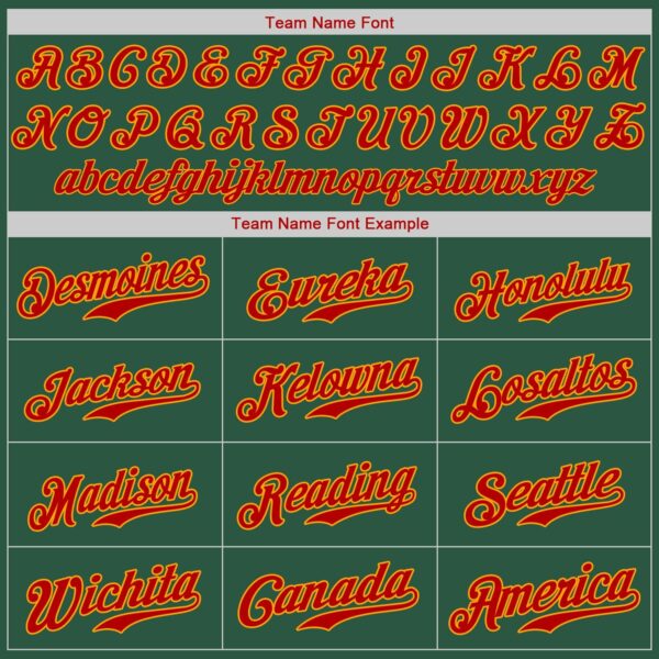 Custom Kelly Green Red-Gold Authentic Baseball Jersey