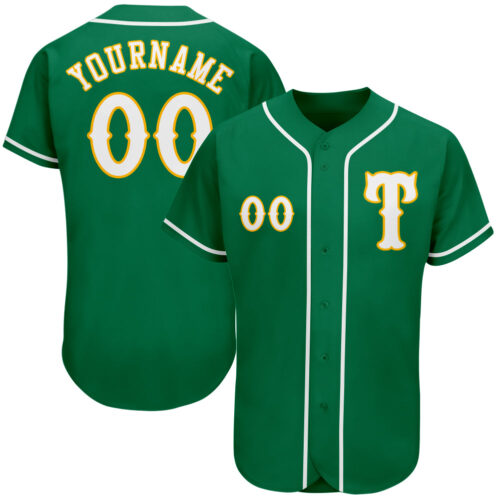 kelly_green_0029 Custom Kelly Green White-Gold Authentic Baseball Jersey