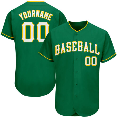kelly_green_0031 Custom Kelly Green White-Gold Authentic Baseball Jersey