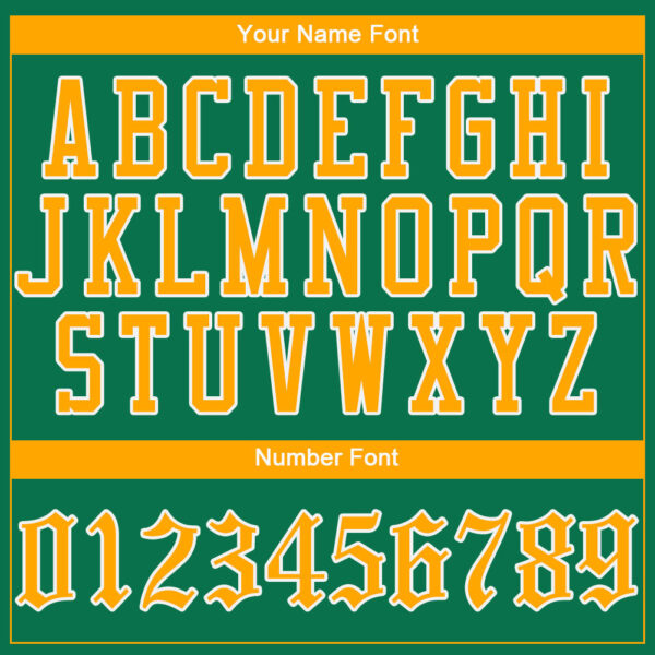 Custom Kelly Green Gold-White Authentic Baseball Jersey