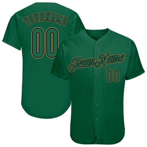 kelly_green_0092 Custom Kelly Green Kelly Green-Old Gold Authentic Baseball Jersey