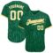 Custom Kelly Green White Pinstripe White-Gold Authentic Baseball Jersey