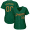 Custom Kelly Green White Pinstripe Old Gold-Black Authentic Baseball Jersey