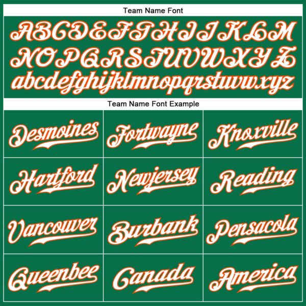Custom Kelly Green White-Orange Authentic Baseball Jersey
