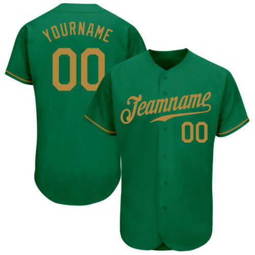kelly_green_0187 Custom Kelly Green Old Gold Authentic Baseball Jersey