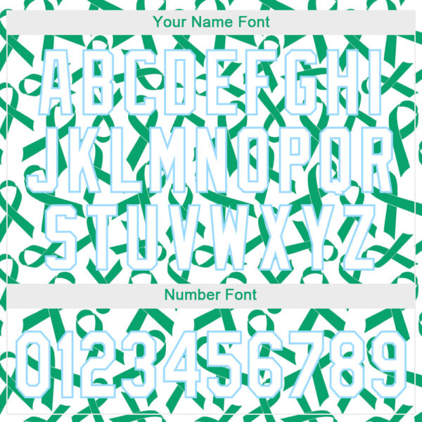 Custom Kelly Green White-Light Blue 3D Pattern Design Breast Cancer Authentic Baseball Jersey