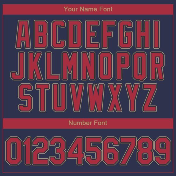 Custom Navy Red-Old Gold Authentic Baseball Jersey