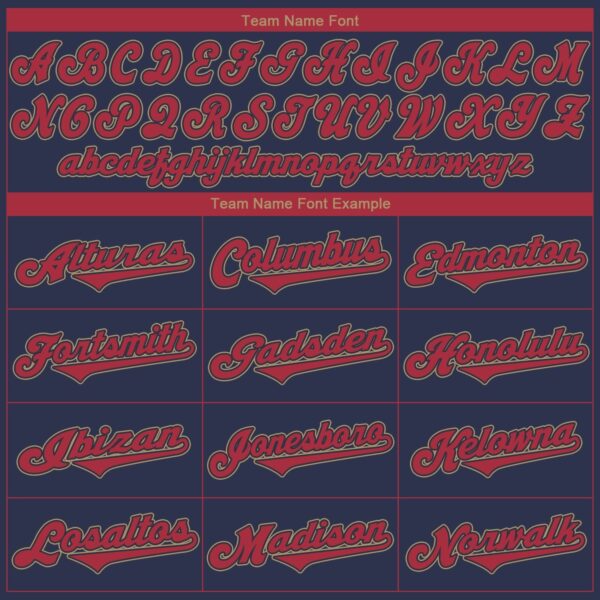 Custom Navy Red-Old Gold Authentic Baseball Jersey