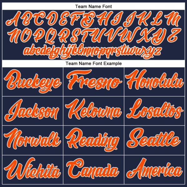 Custom Navy Orange-White Authentic Baseball Jersey