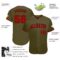 Custom Olive Red-Black Authentic Salute To Service Baseball Jersey