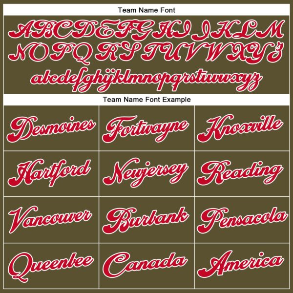 Custom Olive Red-White Authentic Salute To Service Baseball Jersey