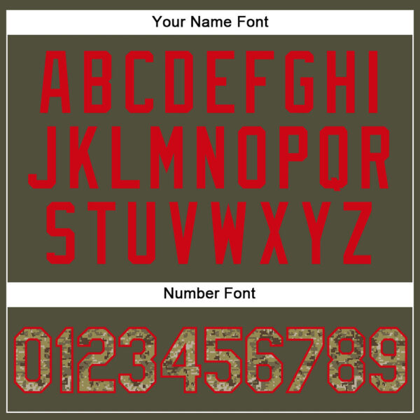 Custom Olive Cmao-Red Authentic Salute To Service Baseball Jersey