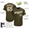 Custom Olive White-Old Gold Authentic Salute To Service Baseball Jersey