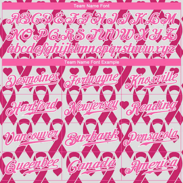 Custom Pink Pink-White 3D Pattern Design Breast Cancer Authentic Baseball Jersey
