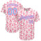 Custom Pink Light Blue-Pink 3D Pattern Design Breast Cancer Authentic Baseball Jersey