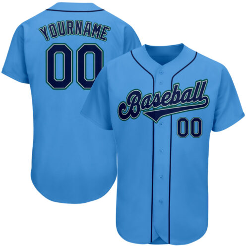 powder_blue_0024 Custom Powder Blue Navy-Teal Authentic Baseball Jersey