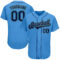 Custom Powder Blue Navy-Teal Authentic Baseball Jersey