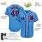 Custom Powder Blue Red-Navy Authentic Baseball Jersey