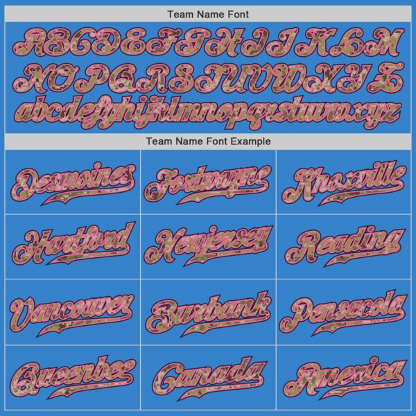 Custom Powder Blue Camo-Pink Authentic Baseball Jersey