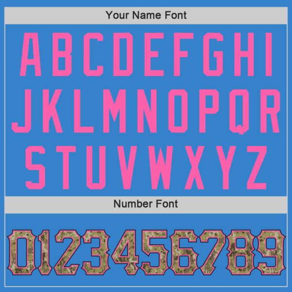 Custom Powder Blue Camo-Pink Authentic Baseball Jersey