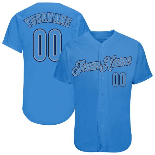 powder_blue_0066 Custom Powder Blue Powder Blue-Navy Authentic Baseball Jersey