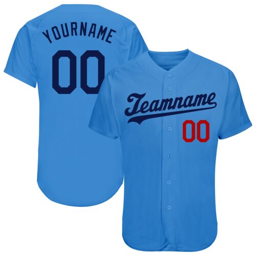 powder_blue_0067 Custom Powder Blue Navy-Red Authentic Baseball Jersey