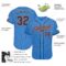 Custom Powder Blue Red Pinstripe Black-White Authentic Baseball Jersey