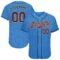 Custom Powder Blue Red Pinstripe Black-White Authentic Baseball Jersey