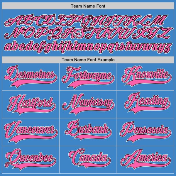 Custom Powder Blue Pink-Black Authentic Baseball Jersey