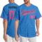 Custom Powder Blue Pink-Black Authentic Baseball Jersey