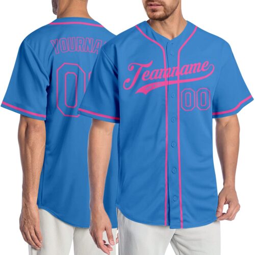 powder_blue_0122_7d309e6b-7a5d-4adf-9518-4a18d8e5010b Custom Powder Blue Powder Blue-Pink Authentic Baseball Jersey