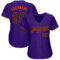 Custom Purple Black Pinstripe Black-Orange Authentic Baseball Jersey