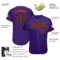 Custom Purple Black Pinstripe Black-Orange Authentic Baseball Jersey