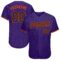 Custom Purple Black Pinstripe Black-Orange Authentic Baseball Jersey