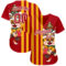 Custom Red Red-White 3D Pattern Design Cute Tiger Authentic Baseball Jersey