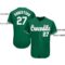 Custom Kelly Green White-Gray Baseball Jersey
