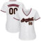 Custom White Black-Crimson Authentic Baseball Jersey