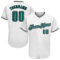 Custom White Midnight Green-Black Authentic Baseball Jersey