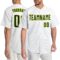 Custom White Green-Gold Authentic Baseball Jersey