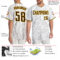 Custom White Brown Pinstripe Brown-Gold Authentic Baseball Jersey