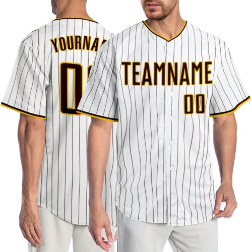 white_0725_a306b6ac-b81b-4090-93fb-71d1cbf129eb Custom White Brown Pinstripe Brown-Gold Authentic Baseball Jersey