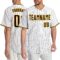 Custom White Brown Pinstripe Brown-Gold Authentic Baseball Jersey